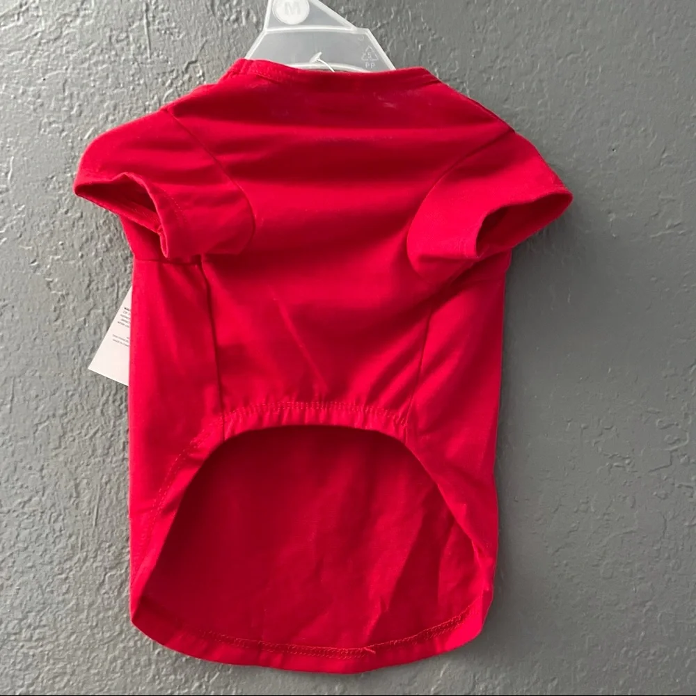 Free Hugs Pet Top Red with Rainbow lettering